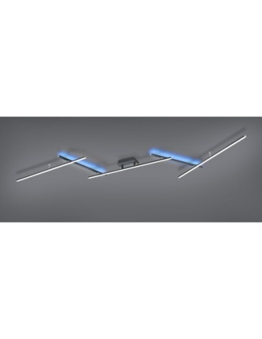 Plafonnier LED RGBW noir mat 22W dimmable avec télécommande intérieur | Trio