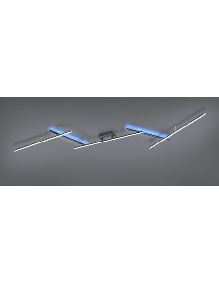 Plafonnier LED RGBW noir mat 22W dimmable avec télécommande - Trio - Arvin