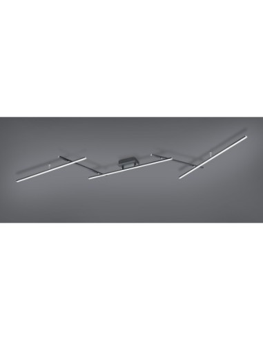 Plafonnier LED RGBW noir mat 22W dimmable avec télécommande intérieur | Trio