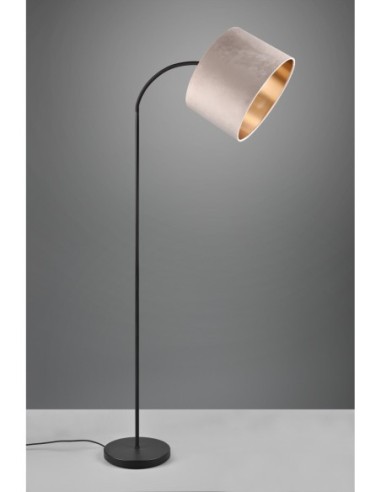 Lampadaire velours beige - culot E27 - orientable - Trio - Julieta
