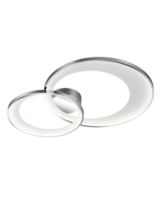 Trio GRANADA – Plafonnier LED 36W, design moderne blanc et chrome, 4300 lm, 3000K
