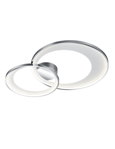Trio GRANADA – Plafonnier LED 36W, design moderne blanc et chrome, 4300 lm, 3000K