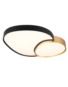 Trio RISE – Plafonnier LED 45W avec télécommande, noir et or, lumière réglable 2700-6500K