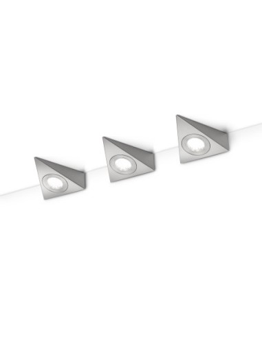 Trio Ecco – Set de 3 lampes d’armoire LED 3W, lumière douce 3000K, parfaite pour valoriser vos espaces