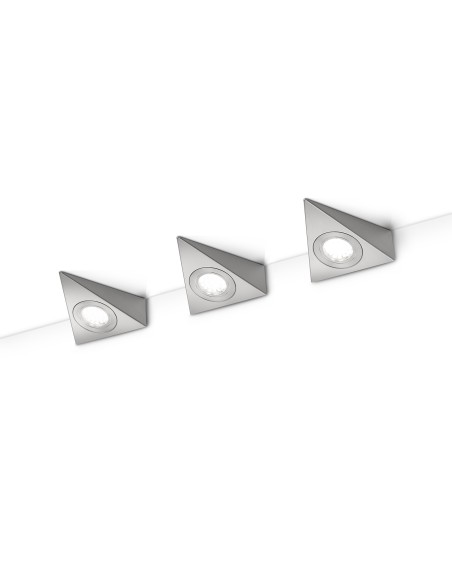 Trio Ecco – Set de 3 lampes d’armoire LED 3W, lumière douce 3000K, parfaite pour valoriser vos espaces