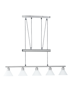 Trio Stamina – Suspension 5 lumières style Clean Modern, douilles E14, max 5x40W