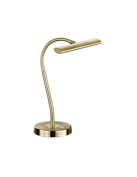 Trio Curtis – Lampe de table LED 4W, 430 lm, variateur tactile 4 niveaux, laiton mat