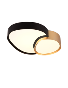 Trio Rise – Plafonnier LED 21W, 2400 lm, 2700–6500K, avec télécommande, noir & or élégant