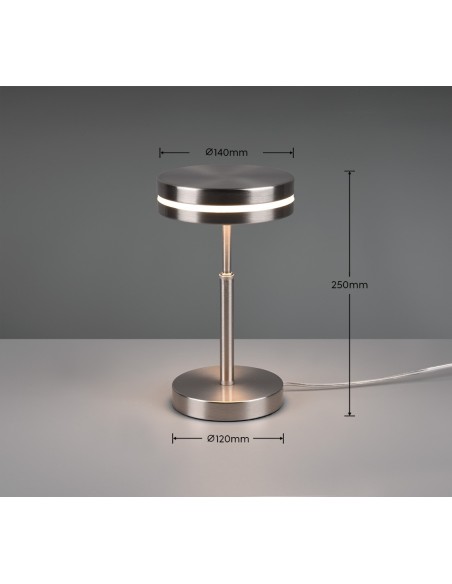 Lampe de chevet LED 6W en métal nickel mat avec interrupteur cordon – Trio – Franklin