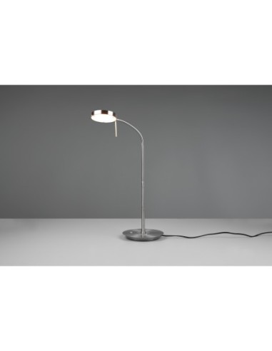 Trio Monza – Lampe de bureau LED dimmable, lumière réglable, design nickel mat