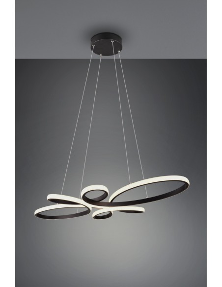 Trio Fly – Suspension moderne salle à manger, LED 3900 lm, dimmable via interrupteur