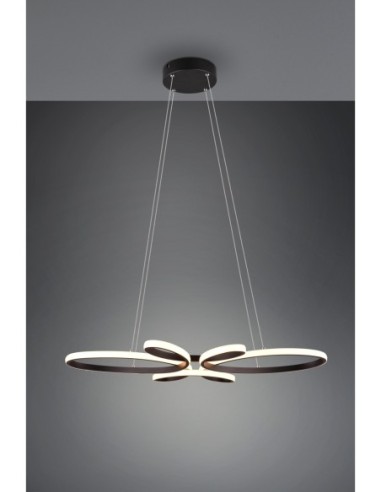 Suspension LED 32W noire mat dimmable H150cm - Trio - Fly