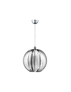 Trio Zucca – Suspension design globe chromé, 1xE27, Ø40cm, hauteur 150cm