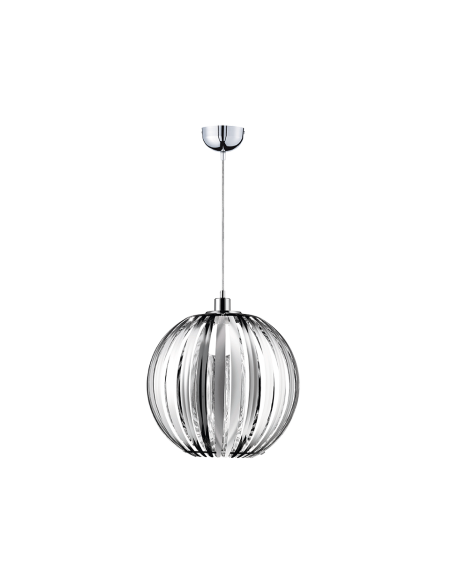 Trio Zucca – Suspension design globe chromé, 1xE27, Ø40cm, hauteur 150cm