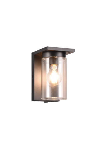 Trio Ardila – Applique extérieure noire mat en aluminium, capteur crépusculaire, 1xE27 max 40W