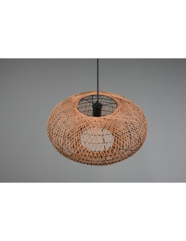 Suspension Sisal naturel métal noir, réglable hauteur intérieur | Trio