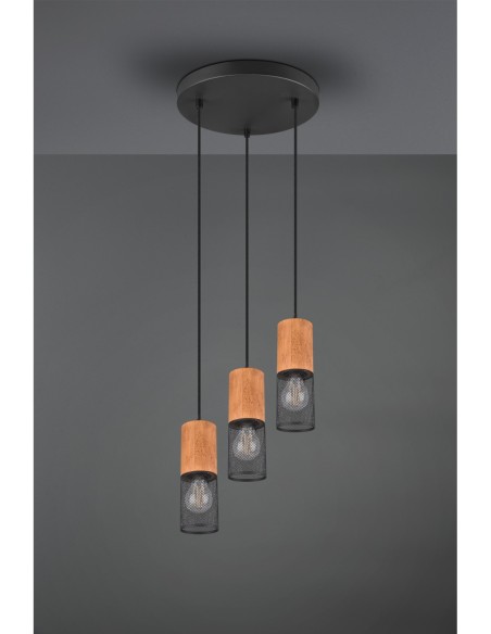 Trio Tosh – Suspension décorative 3xE27, max. 40W, ambiance chaleureuse, style contemporain