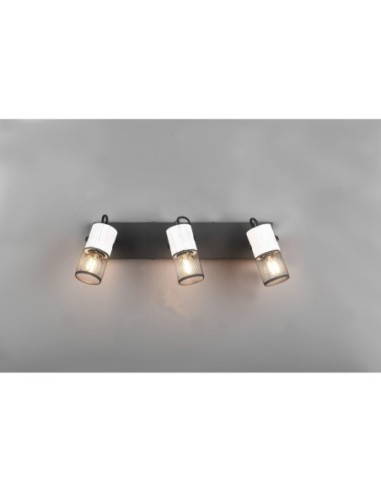 Trio Tosh – Luminaire 3 spots orientables, style naturel et industriel, max. 3x40W