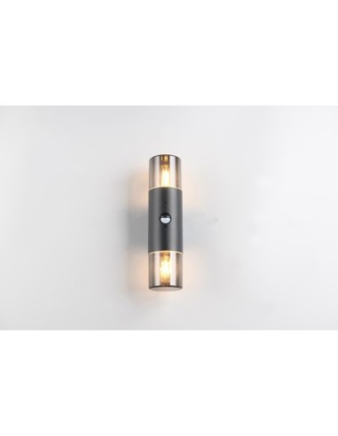 Applique murale extérieure noire 2xE27 avec détecteur- Trio extérieur | Trio