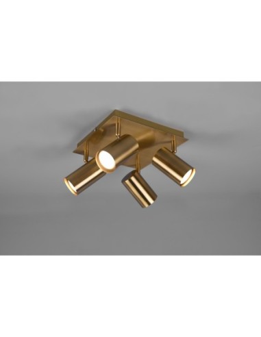 Trio Marley – Spot plafonnier 4 flammes, GU10 max 35W, métal laiton fumé