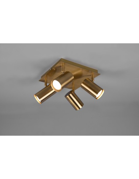 Trio Marley – Spot plafonnier 4 flammes, GU10 max 35W, métal laiton fumé