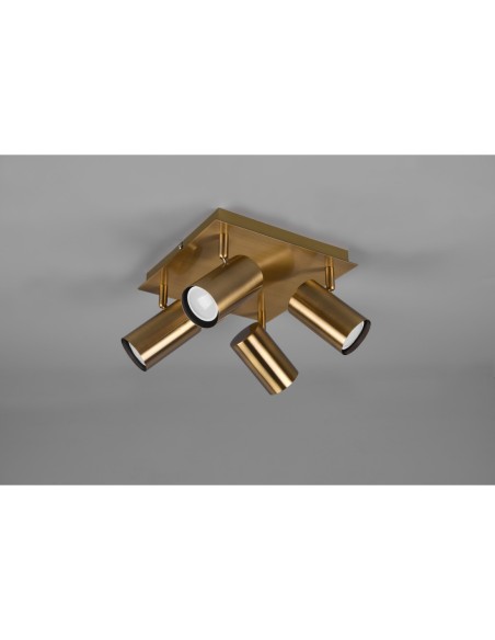 Trio Marley – Spot 4 sources, métal laiton fumé, ampoules non incluses, GU10