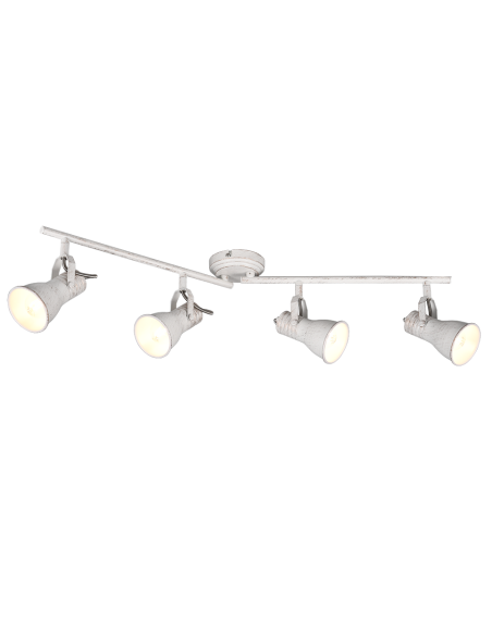 Trio Steam – Spot intérieur 4x E14, max. 25W, métal blanc antique, style industriel vintage