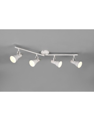 Trio Steam – Plafonnier 4 spots orientables, design rétro blanc antique, éclairage d’appoint flexible