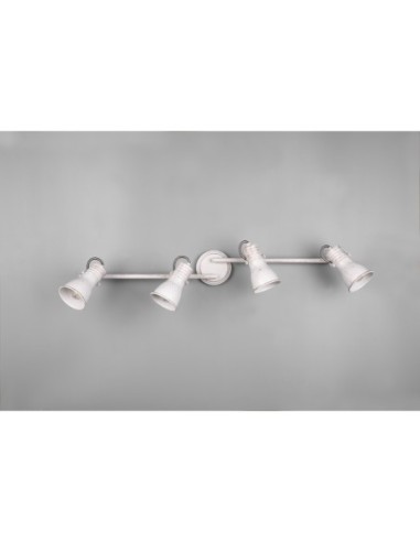 Spot 4 flammes 4x E14 max 25W métal blanc antique intérieur | Trio