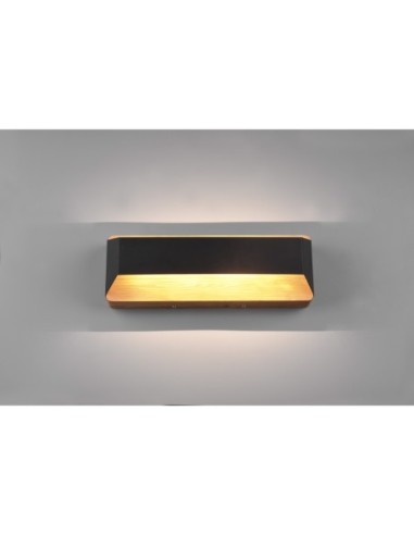 Applique murale LED 13,5W 3000K noir mat bois clair - Trio - Arino