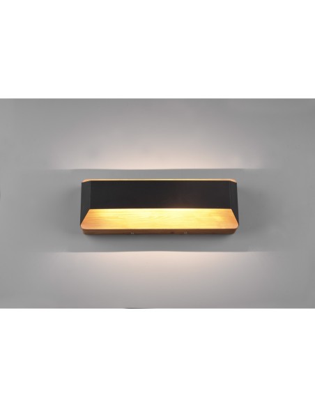 Applique murale LED 13,5W 3000K noir mat bois clair - Trio - Arino