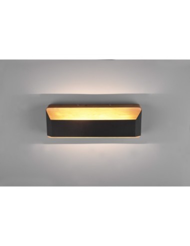Applique murale LED 13,5W 3000K noir mat bois clair - Trio - Arino