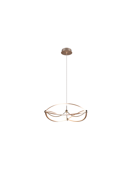 Trio Charivari – suspension LED en laiton mat, design élégant avec variateur à 3 niveaux intégré