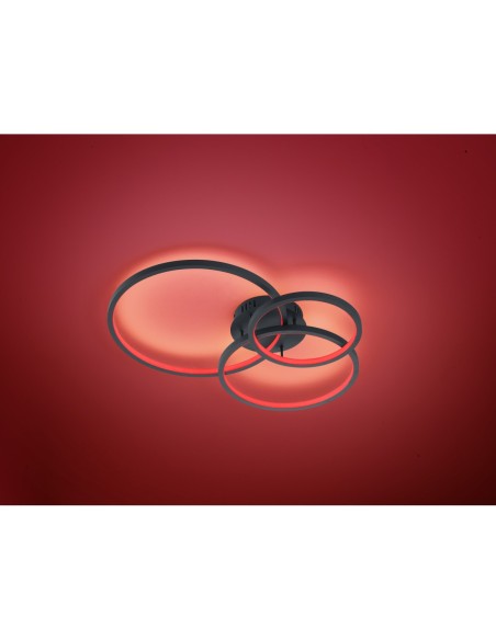 Plafonnier LED WiZ 36,5W 4200lm 3000-6000K anthracite – Trio – Aaron