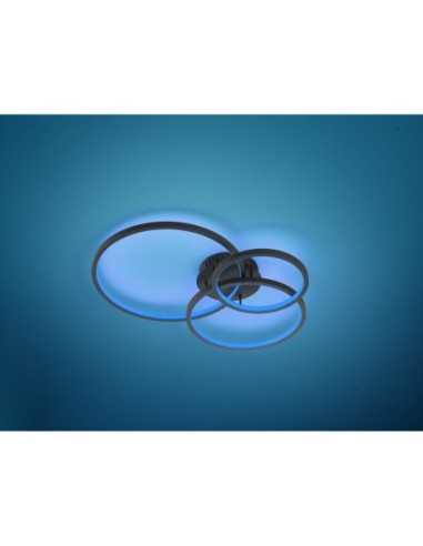 Plafonnier LED WiZ 36,5W 4200lm 3000-6000K anthracite – Trio – Aaron intérieur | Trio