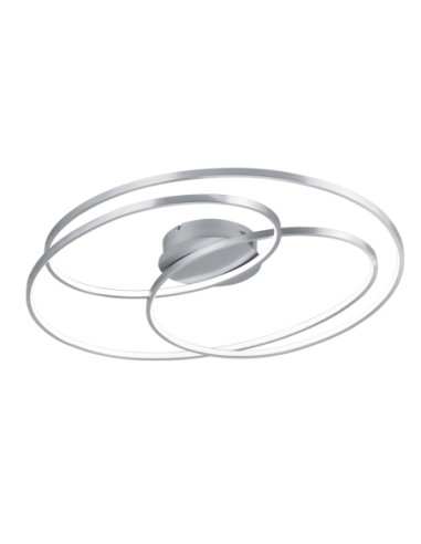 Trio Gale – plafonnier moderne en métal nickel mat, LED 50W, lumière chaude 3000K
