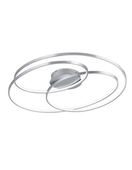 Trio Gale – plafonnier moderne en métal nickel mat, LED 50W, lumière chaude 3000K