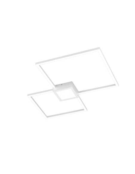 Trio Hydra – Plafonnier LED 3200 lm, design géométrique moderne, blanc mat
