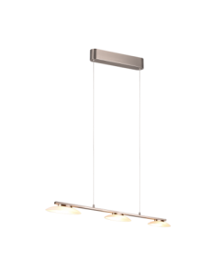 Trio Merton – Suspension LED 9W, verre nickel mat, éclairage doux et réglable