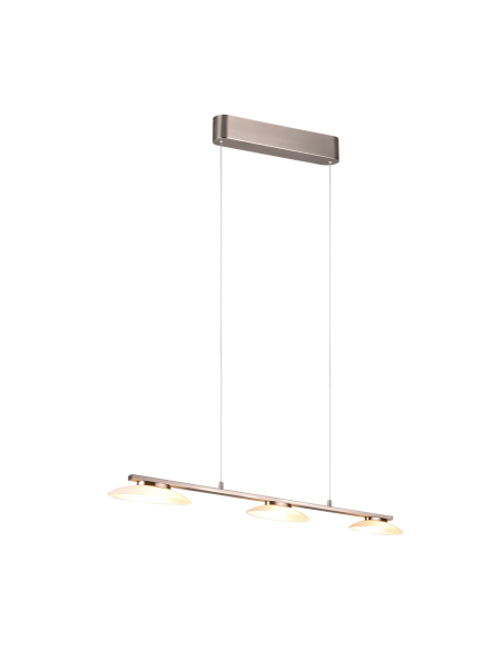 Trio Merton – Suspension LED 9W, verre nickel mat, éclairage doux et réglable