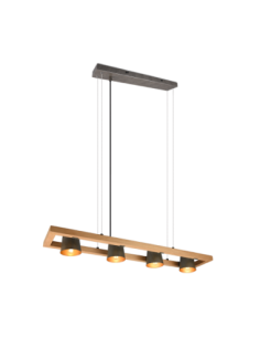 Trio Bell – Suspension 4xE14, métal nickel antique, style vintage-moderne