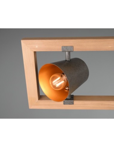 Suspension 4 lampes E14 métal nickel antique 100 cm intérieur | Trio