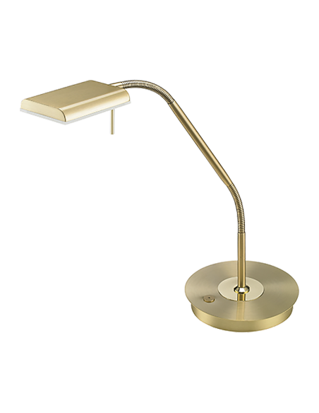 Trio Bergamo – Lampe de table LED 12W, laiton mat, variateur tactile