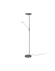 Trio Brantford – Lampadaire LED 30W + liseuse 6,5W, variateur tactile, mémoire & lumière réglable