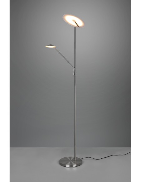 Trio Brantford – Lampadaire LED avec bras de lecture, 2 lumières, intensité & température réglables