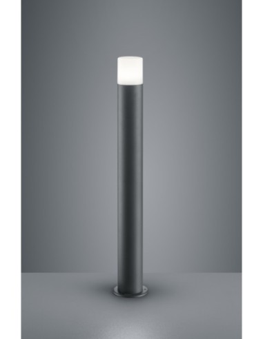 Trio Hoosic – Lampadaire outdoor IP44, pour ampoule E27 (non incluse), hauteur 80 cm, structure anthracite et diffuseur blanc