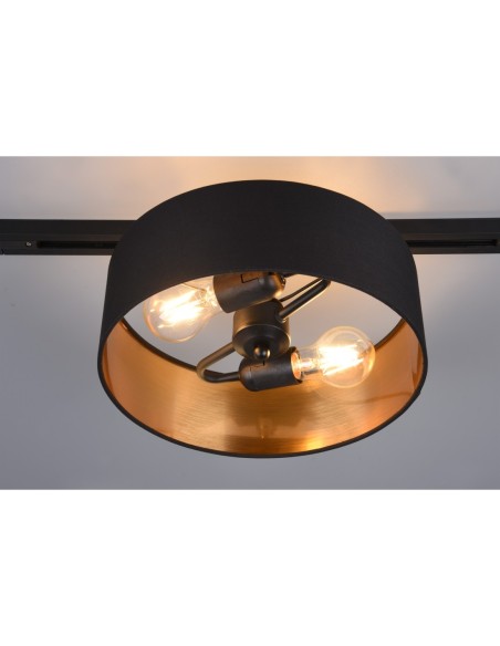 Trio DUOline – Plafonnier moderne noir et or, style épuré, montage au plafond