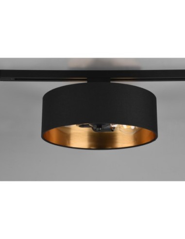 Plafonnier 2xE27, max.25W, IP20, tissu noir et or - Trio - DUOline