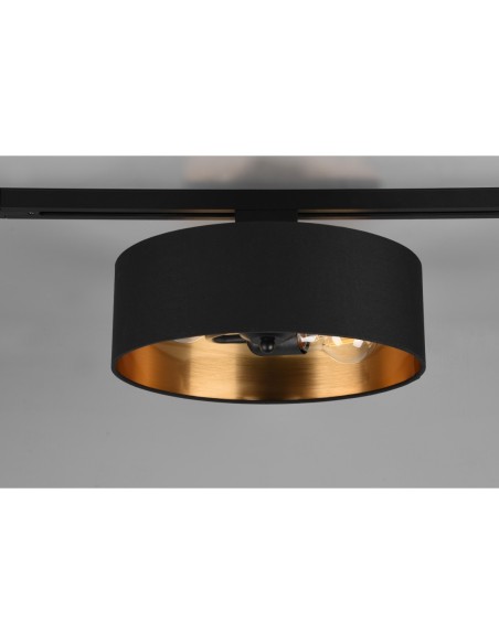 Plafonnier 2xE27, max.25W, IP20, tissu noir et or - Trio - DUOline
