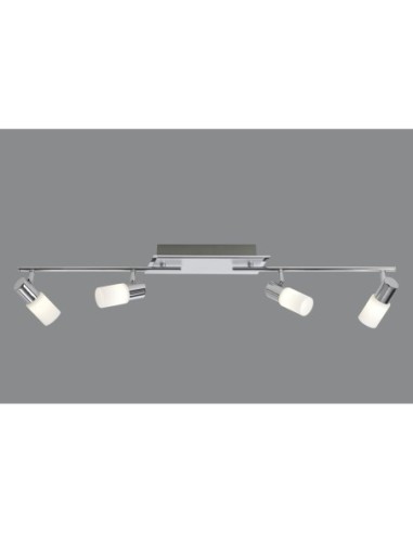 Trio Clapton – Spot 4 LEDs intégrées, 4x 430lm, chrome/verre dépoli, IP20